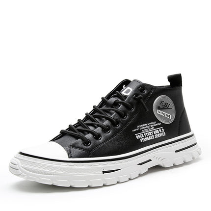Wenzhou Manufacturers Directly Supply Men's High-Top Shoes, Autumn and Winter New Sneakers, Korean Style Trendy Fashion Casual Shoes Wholesale
