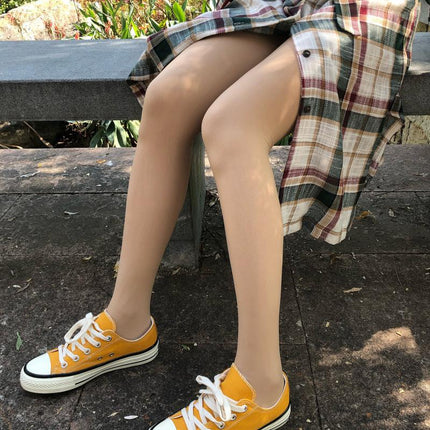 Autumn and winter light leg artifact female nude fleece-lined double-layer arbitrary cut fake transparent flesh color leggings socks warm T-gear