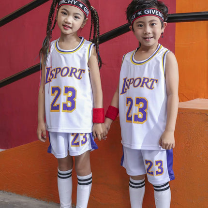 Children's Basketball Suit suit Printing Training Suit for Primary School Students Girls Boys Kindergarten Baby Performance Suit Basketball Jersey