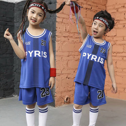 Children's Basketball Suit suit Printing Training Suit for Primary School Students Girls Boys Kindergarten Baby Performance Suit Basketball Jersey