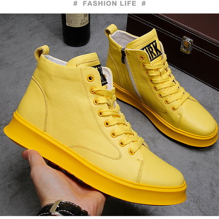 Factory Direct supply new high-top shoes men's fashion personalized zipper gaobang board shoes casual match men's fashion shoes delivery