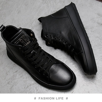 Factory Direct supply new high-top shoes men's fashion personalized zipper gaobang board shoes casual match men's fashion shoes delivery