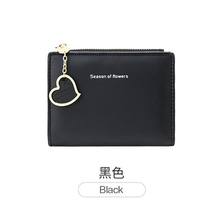Phase Printed Leather Goods Ultra-Thin Short Wallet for Women 2024 New K-Style Cute Student Simple Wallet Card Holder Coin Purse