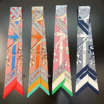 Spring belt chain winding bag small ribbon women's twill artificial silk small scarf scarf scarf AliExpress