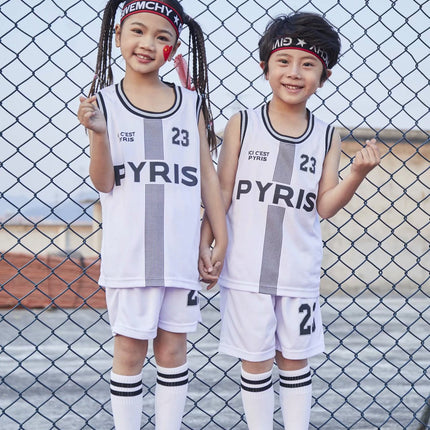 Children's Basketball Suit suit Printing Training Suit for Primary School Students Girls Boys Kindergarten Baby Performance Suit Basketball Jersey