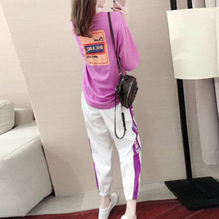 2019 Popular New Summer Sports Casual Suit Women's Fashion Trendy Loose Short-sleeved Pants Two-piece Western Style