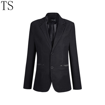 New Spring and Autumn Men's Casual Suit Single-piece Jacket Youth Korean-style Slim-fit Black Hooded plus size Small Suit