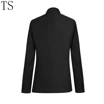 New Spring and Autumn Men's Casual Suit Single-piece Jacket Youth Korean-style Slim-fit Black Hooded plus size Small Suit