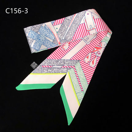 Spring belt chain winding bag small ribbon women's twill artificial silk small scarf scarf scarf AliExpress