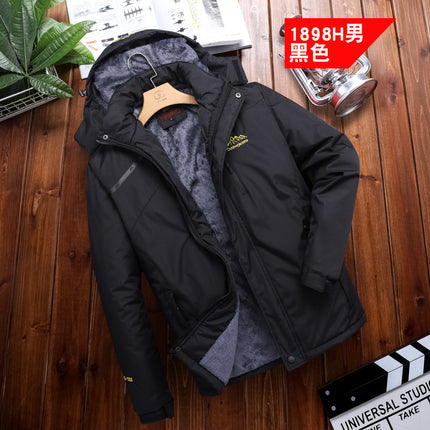 Factory Direct outdoor jacket men's and women's autumn and winter outdoor waterproof breathable fleece-lined thickened mountaineering suit