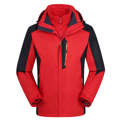 New Outdoor three-in-one jacket waterproof windproof warm Group clothing mountaineering clothing origin supply