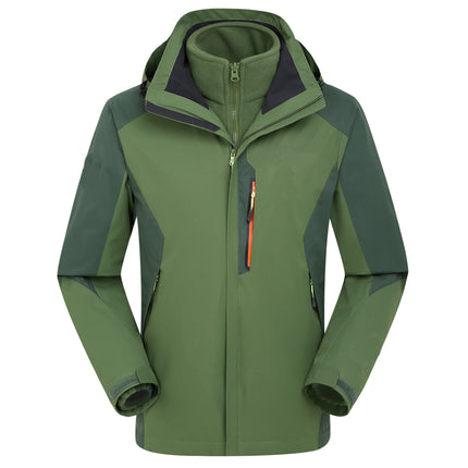 New Outdoor three-in-one jacket waterproof windproof warm Group clothing mountaineering clothing origin supply