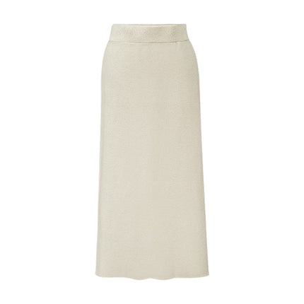 Wool Skirt Women's Autumn and Winter 100kg Knitted Hip Skirt Mid-Length High Waist Large Size Thickeneded Slit One Step Skirt