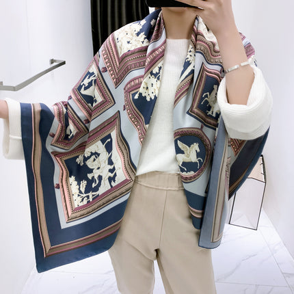 Spring new horse carriage photo frame pattern scarf scarf shawl large square scarf sunscreen scarf Yiwu scarf
