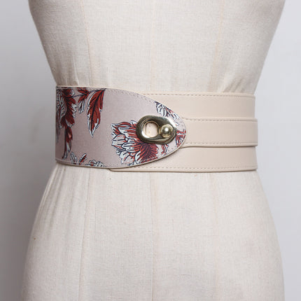Women's leather wide belt simple casual decoration with waist seal fashionable all-Match belt personality dress trendy cool