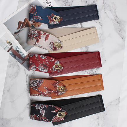 Women's leather wide belt simple casual decoration with waist seal fashionable all-Match belt personality dress trendy cool