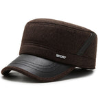 Brim PU leather-Brown / Adjustable to fit head circumference 56-60cm