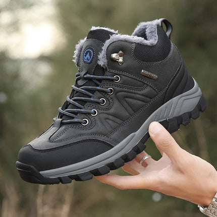 Cross-border winter men's outdoor sports shoes velvet warm snow boots hiking shoes hiking casual shoes cotton shoes men's shoes