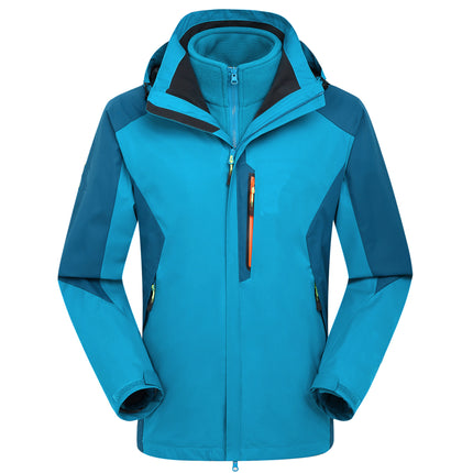 New Outdoor three-in-one jacket waterproof windproof warm Group clothing mountaineering clothing origin supply