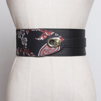 Women's leather wide belt simple casual decoration with waist seal fashionable all-Match belt personality dress trendy cool