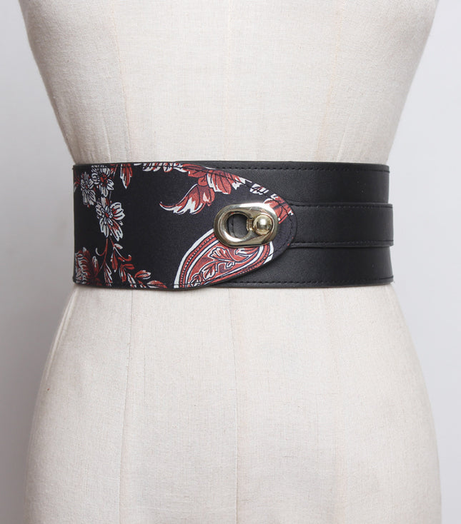 Women's leather wide belt simple casual decoration with waist seal fashionable all-Match belt personality dress trendy cool