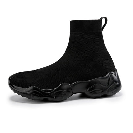 Factory Direct Sales Summer Cross-Border Men's Casual Shoes, Couple's Sock Shoes, Sports Slip-On Shoes, Fly-Knit Mesh