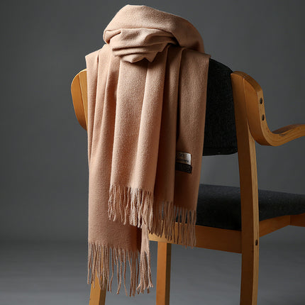 2025 Autumn and Winter Sky Pure Color Imitation Cashmere Scarf Single Color Thickeneded Warm Shawl New Candy Color Taobao Dropshipping