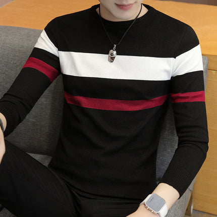 Cross-border foreign trade generation autumn and winter sweater men's round neck long sleeve knitted base shirt Korean pullover thin sweater