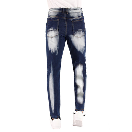 Cross-border supply of 2019 stretch jeans men's European and American foreign trade Amazon straight three-color washed white men's pants