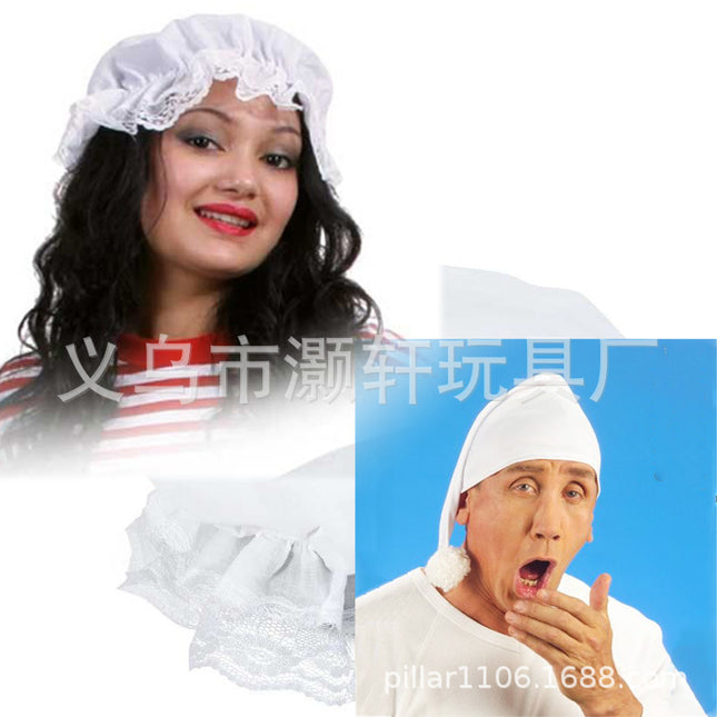 White Knitted Cloth Kuso Men's and Women's Baby Hat Triangle Hat Giant Baby Hat Stage Performance Hat
