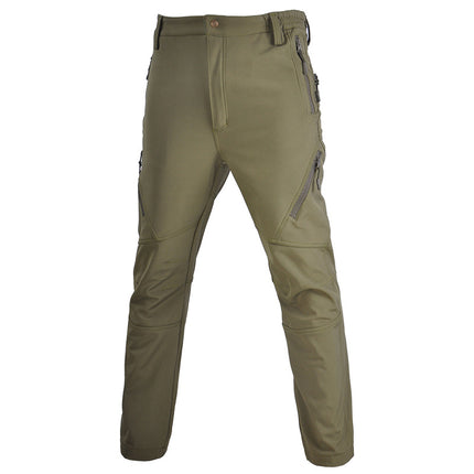 Hanye Fleece-Lined Thickened Tactical Pants for Men, Durable Softshell Pants for Training, Commuting, Workwear, Winter Camouflage Pants