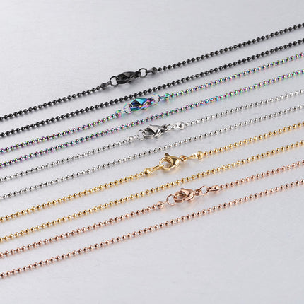 Factory direct stainless steel ball ball chain wave baby chain DIY pendant jewelry with chain lobster buckle necklace 45cm