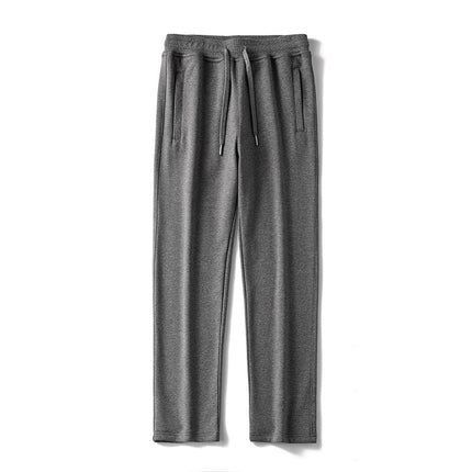Autumn and Winter Thick Fleece-Lined Sweatpants for Men, Loose Fit, Large Size Casual Pants, Knitted Warm Long Pants for Men