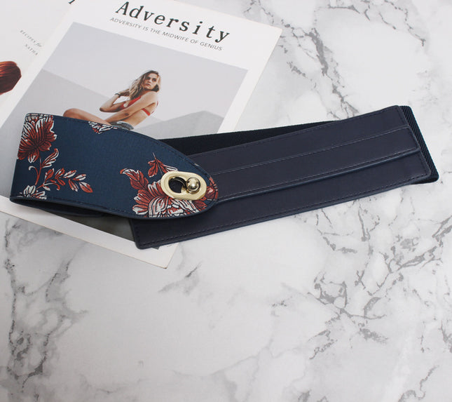 Women's leather wide belt simple casual decoration with waist seal fashionable all-Match belt personality dress trendy cool