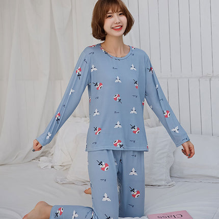 Factory new direct selling spring and autumn long sleeve pajamas women's autumn Korean leisure and comfortable girl student home clothing suit