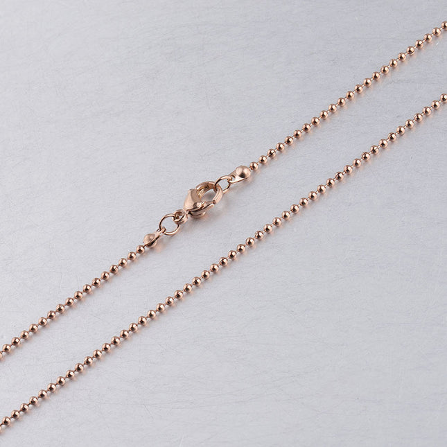 Factory direct stainless steel ball ball chain wave baby chain DIY pendant jewelry with chain lobster buckle necklace 45cm