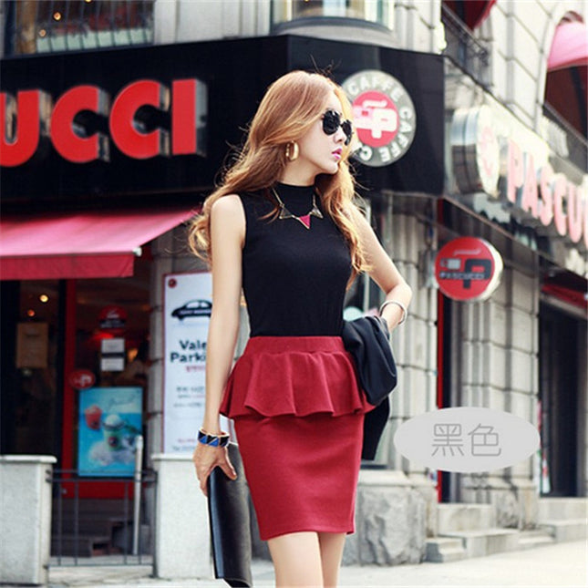 Autumn Women's Korean Style Half Turtleneck Sleeveless T-Shirt Women's Pure Color Pull-Up Cotton Bottoming Shirt with Vest Export Cross-Border
