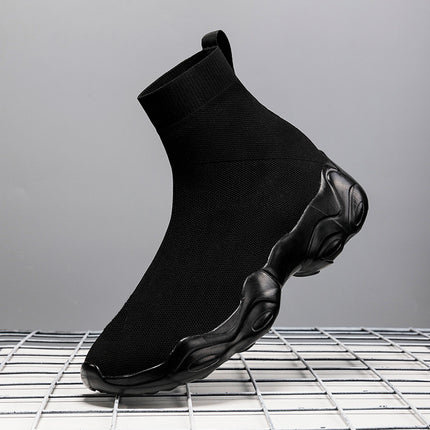 Factory Direct Sales Summer Cross-Border Men's Casual Shoes, Couple's Sock Shoes, Sports Slip-On Shoes, Fly-Knit Mesh