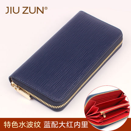Cross-Border special for new leather long zipper men's wallet water ripple mobile phone coin purse a generation of hair