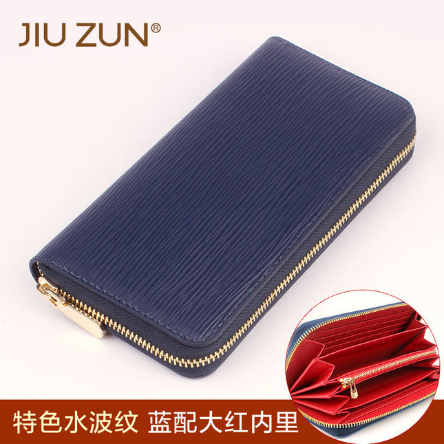 Cross-Border special for new leather long zipper men's wallet water ripple mobile phone coin purse a generation of hair
