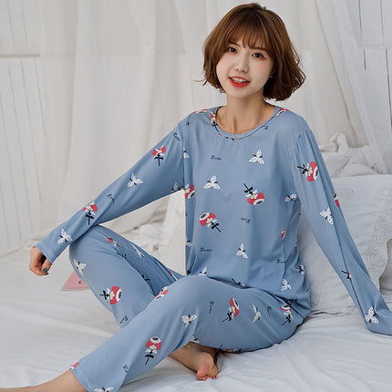 Factory new direct selling spring and autumn long sleeve pajamas women's autumn Korean leisure and comfortable girl student home clothing suit
