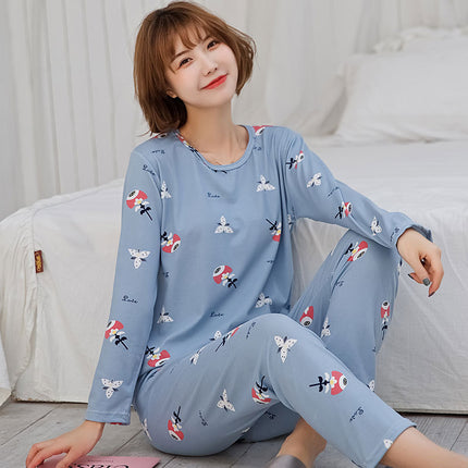 Factory new direct selling spring and autumn long sleeve pajamas women's autumn Korean leisure and comfortable girl student home clothing suit