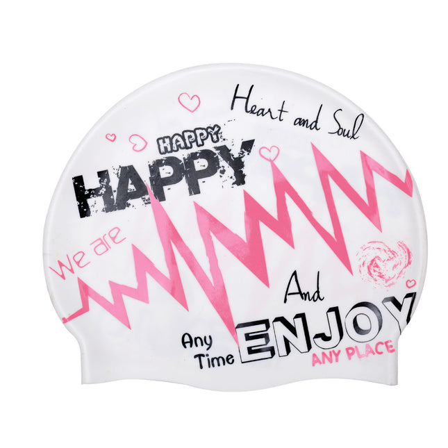 Adult silicone swimming cap waterproof unisex swimming fashion graffiti ear protection swimming cap in stock wholesale sporting goods