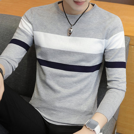 Cross-border foreign trade generation autumn and winter sweater men's round neck long sleeve knitted base shirt Korean pullover thin sweater