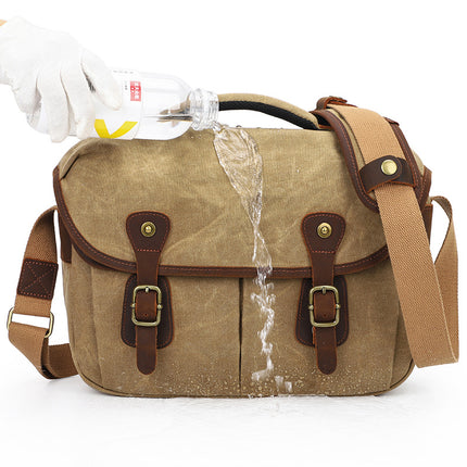 Cross-Border Canvas Bag, Slr Camera Bag, Shoulder Crossbody Photography Digital Lens Storage Bag, Dedicated for Slr Cameras