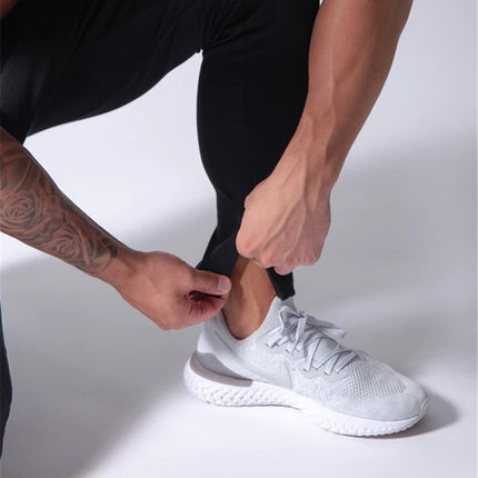 2019 Men's Sports Pants Men's Slim-Fit Elastic Invisible Zipper Casual Pants Stretch Cotton Foot-Retaining Pants Men's