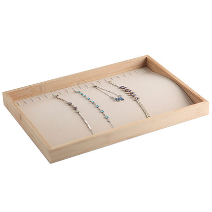 New bamboo jewelry plate necklace plate bracelet display tray storage box jewelry rack jewelry display props