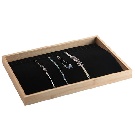 New bamboo jewelry plate necklace plate bracelet display tray storage box jewelry rack jewelry display props
