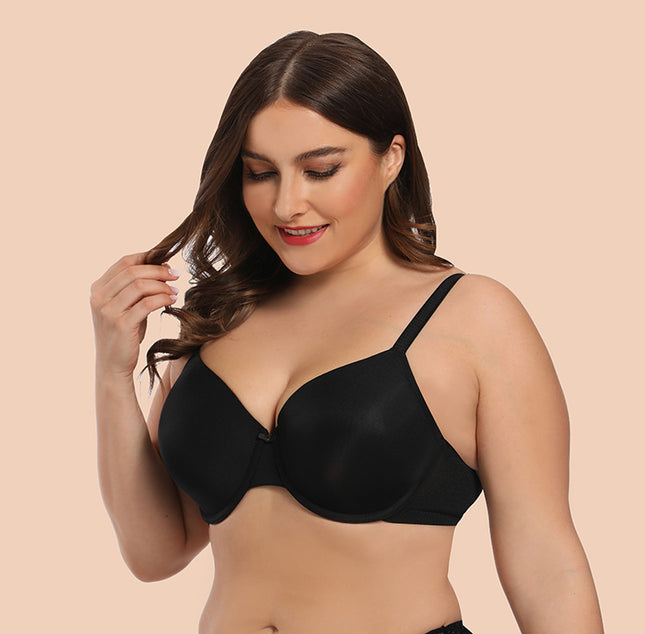 Charming Lansheng foreign trade brand large size bra smooth thin Cup European and American underwear wholesale large chest small steel ring bra