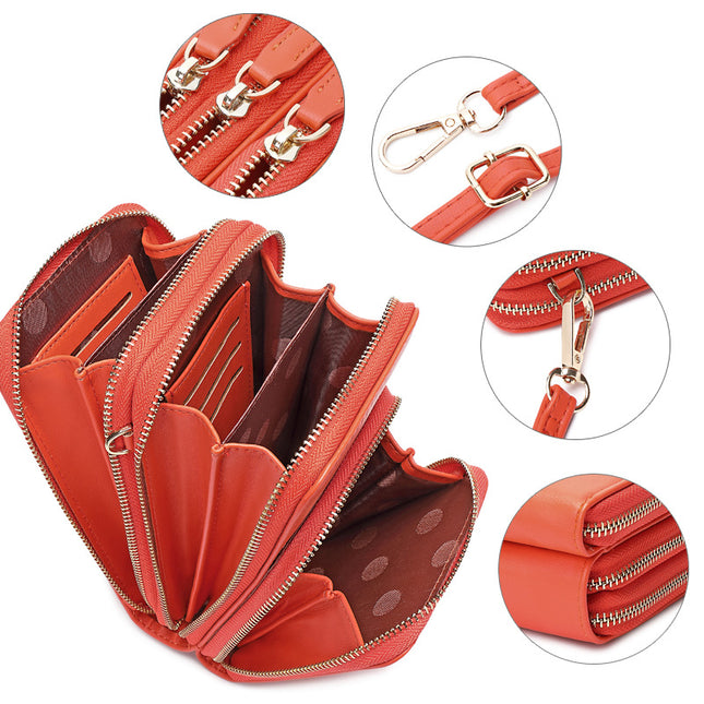 Photo Printed Leather Mobile Phone Bag Women's Crossbody Wallet 2024 New Korean Style Fashion Large Capacity Multi-Functional Mini Bag